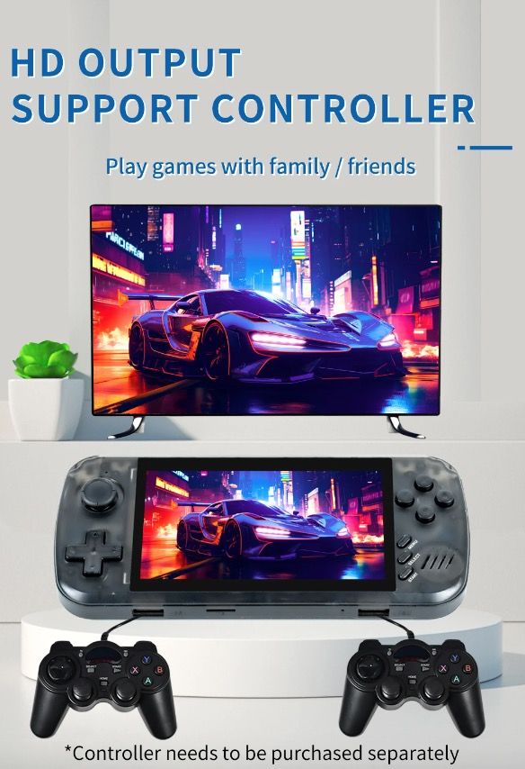 POWKIDDY X39pro Handheld Video Game Console 4.3 Inch IPS Retro Gaming with PS1 Support and HD Output