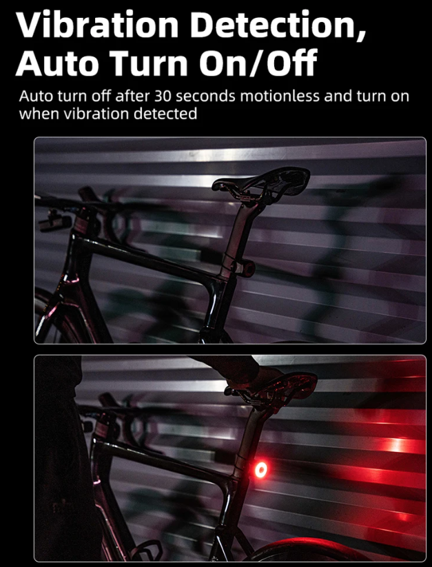 XOSS XR Pro Smart Rear Light Bicycle Safety with Automatic Brake Detection USB Charging Waterproof Design