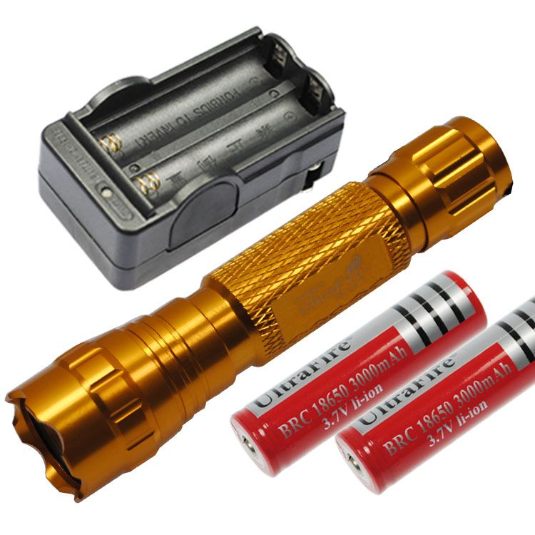 UltraFire 501B 1300 Lumens 5 Modes Rechargeable Outdoor LED Flashlight set