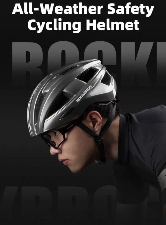 ROCKBROS Bicycle Helmet LED Rear Light Ultralight Design Rechargeable Cycling Safety Gear for Road MTB