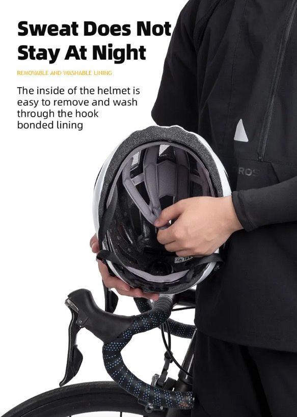 ROCKBROS Bicycle Helmet LED Rear Light Ultralight Design Rechargeable Cycling Safety Gear for Road MTB