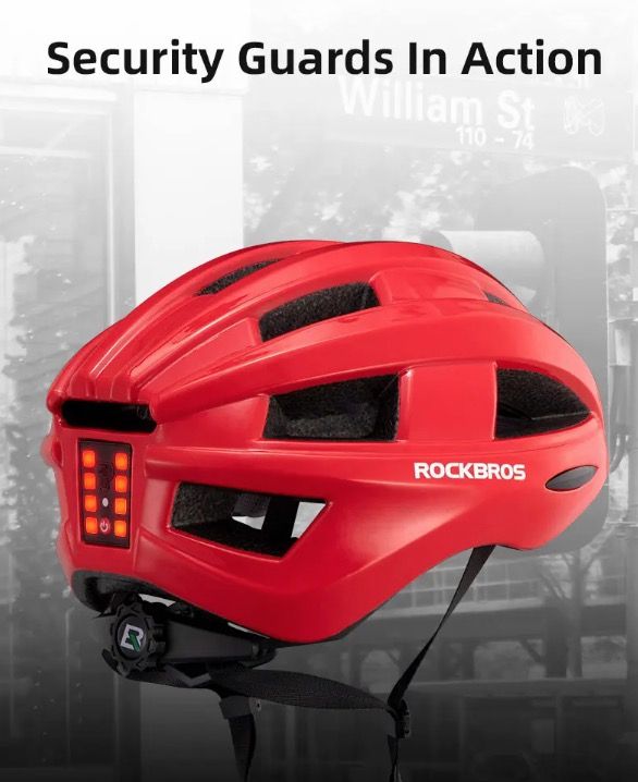 ROCKBROS Bicycle Helmet LED Rear Light Ultralight Design Rechargeable Cycling Safety Gear for Road MTB