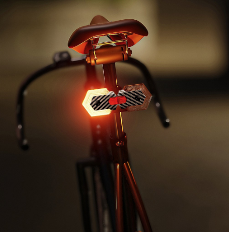 CarryBright carbon fiber 4 Pcs Bike Tail Light with Turn Signals, USB Rechargeable Bike Turn Signals Front and Rear Bright LED Safety Warning, Wireless Remote Control Waterproof Bicycle Turn Signals Light for Ebike